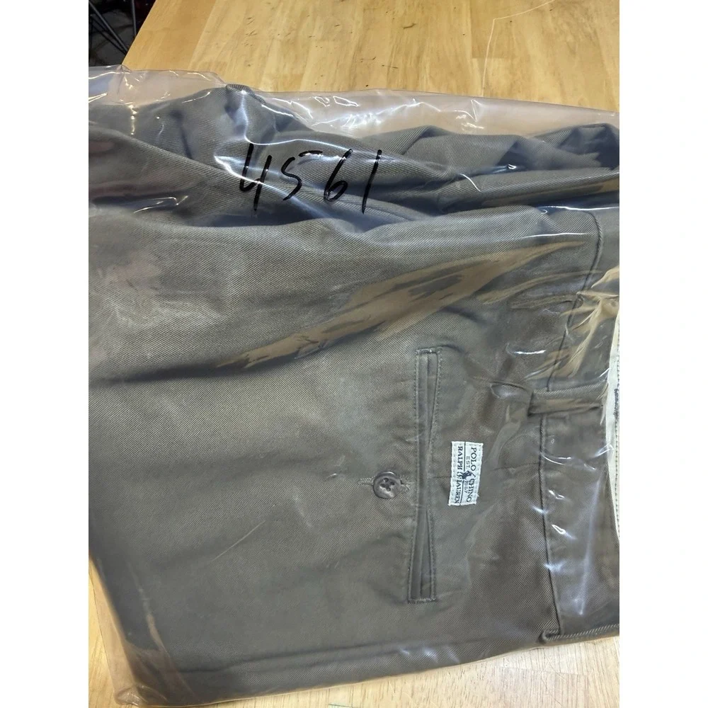 Vintage Polo Ralph Lauren Chino Pants Mens 35x32 Brown Pleated 100% Cotton